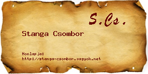 Stanga Csombor névjegykártya